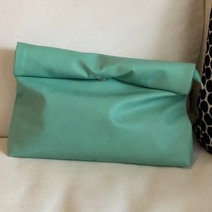 Custom sea foam blue clutch